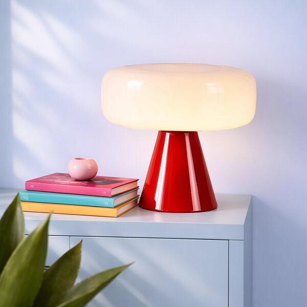 Lampada da tavolo retrò rossa e bianca - Knob