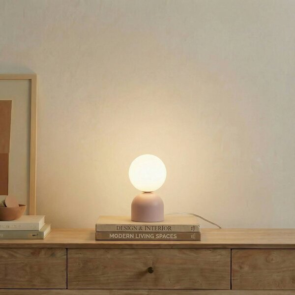 Lampada da tavolo Miki TK Lighting, Violetto / Fucsia / Rosa, Cameretta, Vetro, Giovanile, Lampada da tavolo