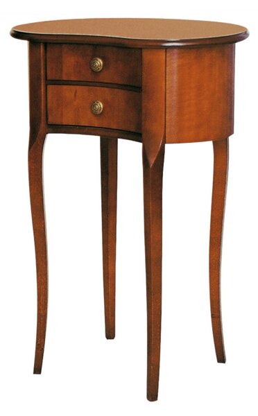MOBILI 2G - TAVOLINO FAGIOLO CLASSICO IN LEGNO TINTA NOCE 46x32X66