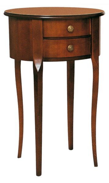 MOBILI 2G - TAVOLINO FAGIOLO OVALE CLASSICO IN LEGNO TINTA NOCE 42x34X66