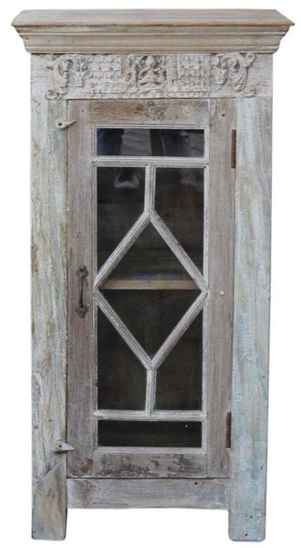 Armadio ausiliario, cassettiera, comodino, armadio da ingresso con ante in vetro - Modello 4, bianco, legno, vetro, 108*56*40 cm, Armadi e guardaroba