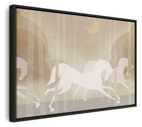 Quadro - Moon Horses - Horses Galloping Among Trees on a Starry Night