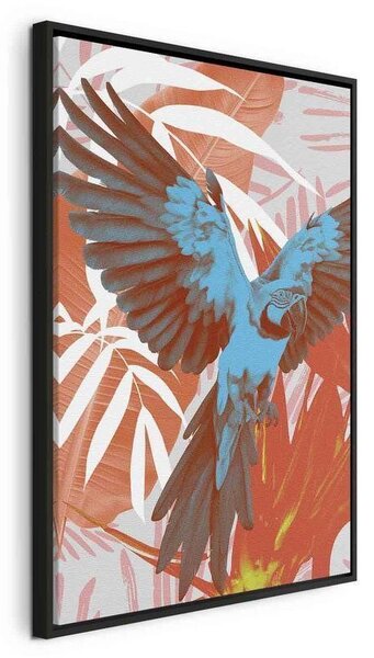 Quadro - Exotic Wings - Parrot Among Abstract Leaf Patterns