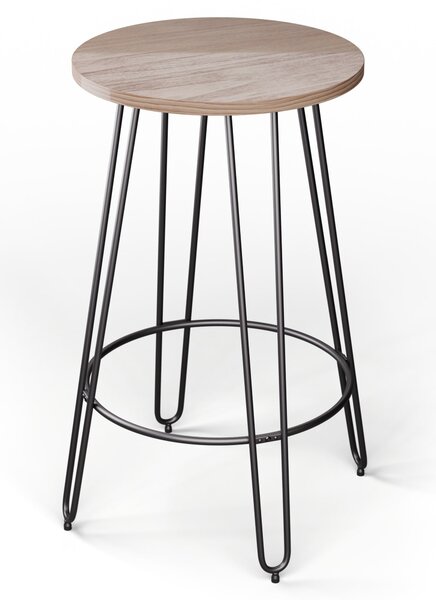 Blumfeldt Hamilton - Tavolino da bistrot, Ø 60 cm, legno, telaio di acciaio