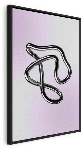 Quadro - Silver Intricacies - Fluid Metallic Figure on a Gradient Background