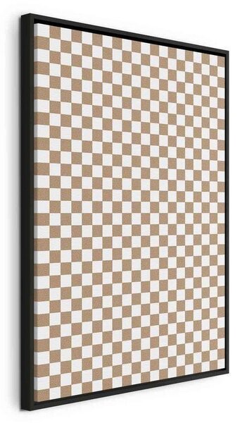 Quadro - Checkerboard Pattern - Brown-White Grid with a Subtle Noise