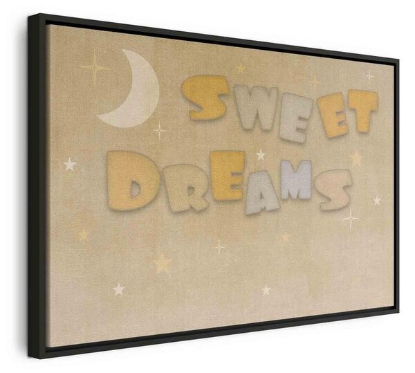Quadro - Sweet Dreams - Pastel Inscription Surrounded by the Moon and Stars