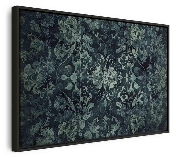 Quadro - Oriental Pattern Carpet: Emerald Ornaments and Worn Patterns