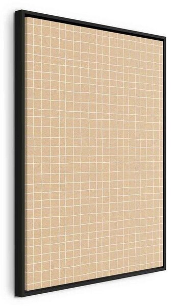 Quadro - Waving Lines - Creamy Grid on a Noisy Pastel Background