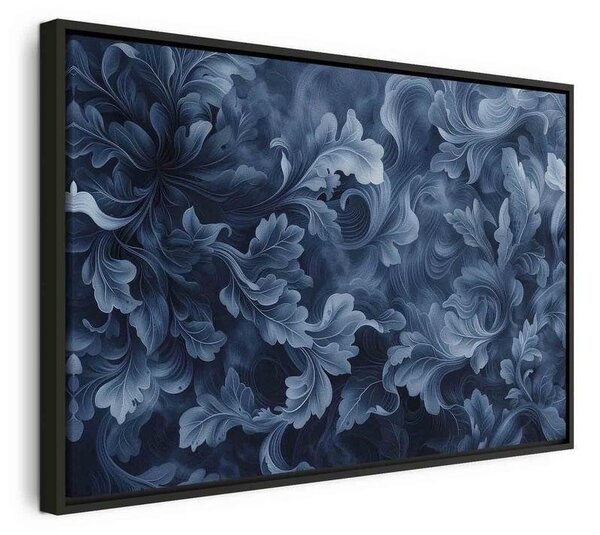 Quadro - Abstract Ornaments Dark Blue Victorian Leaves
