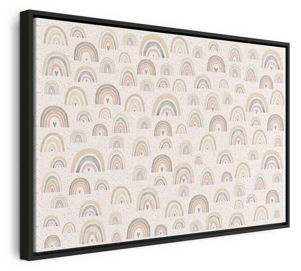 Quadro - Spring - Pastel Rainbows with Hearts on a Rainy Day