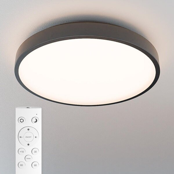 Hoftronic Lampada da soffitto a LED 24W IP44 2600lm CCT Nero Ø35 cm
