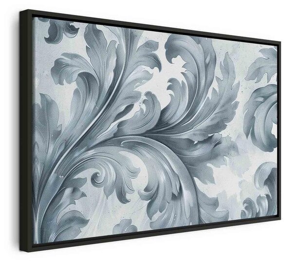 Quadro - Stone Baroque Ornaments in Light Shades of Gray-Blue