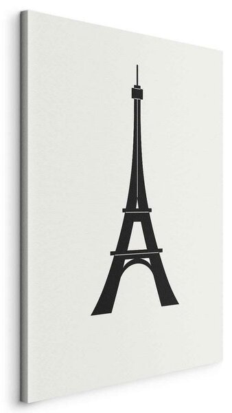 Quadro - Eiffel Tower Simple Graphics in Black and White