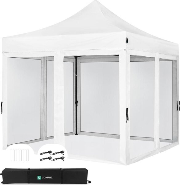 VONROC padiglione 3x3m impermeabile stabile - tenda da festa EasyUp System [montaggio in 3 minuti] padiglione pieghevole pop-up modulare espandibile come tenda da festival, padiglione da giardino