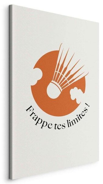 Quadro - Badminton Shuttlecock on an Orange Circle Background
