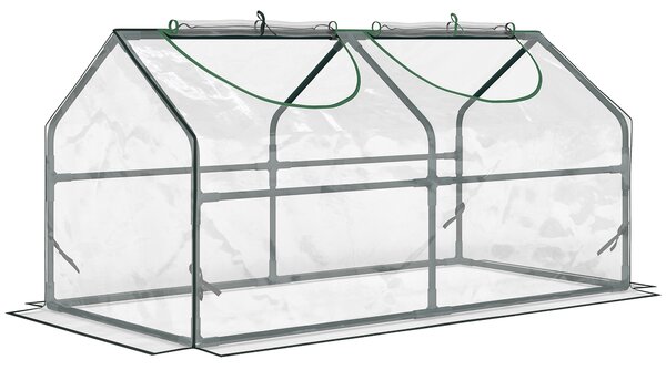 Outsunny Serra da Giardino in Acciaio con 2 Finestre Avvolgibili e Copertura PVC Anti-UV per Orto, 120x60x60cm, Trasparente | Aosom Italy