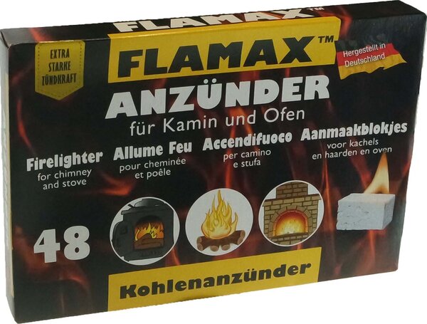 Accendino per caminetto e stufa Flamax 48 cubetti