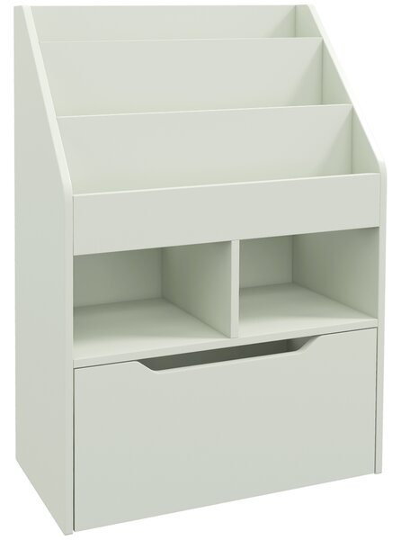 HOMCOM Piccola Libreria per Bambini con Ripiani e Cassetto in MDF, 60x29.9x90cm, Verde
