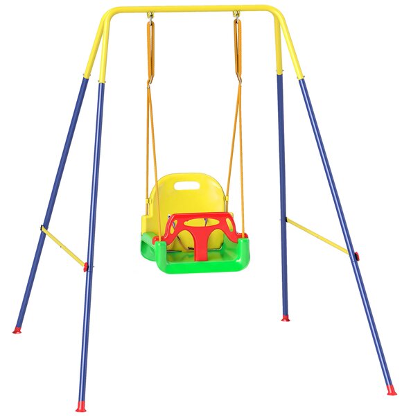 AIYAPLAY Altalena da Giardino per Bambini Altalena per Neonato 3 in 1 Verde | Aosom Italy
