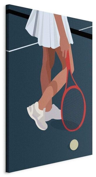 Quadro - Female Tennis Player With a Red Racket on the Court - Graphics