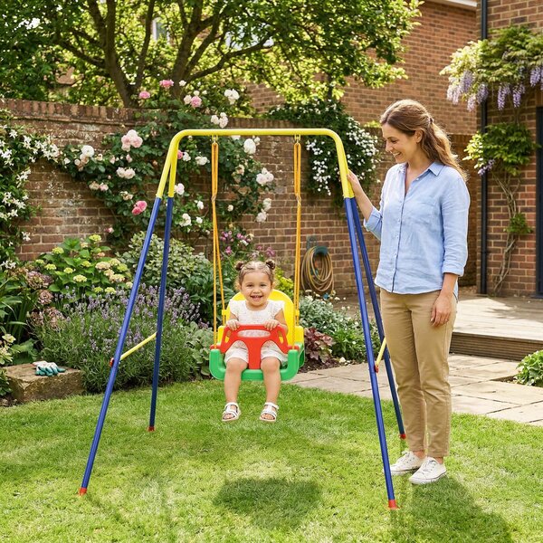 AIYAPLAY Altalena da Giardino per Bambini Altalena per Neonato 3 in 1 Verde | Aosom Italy