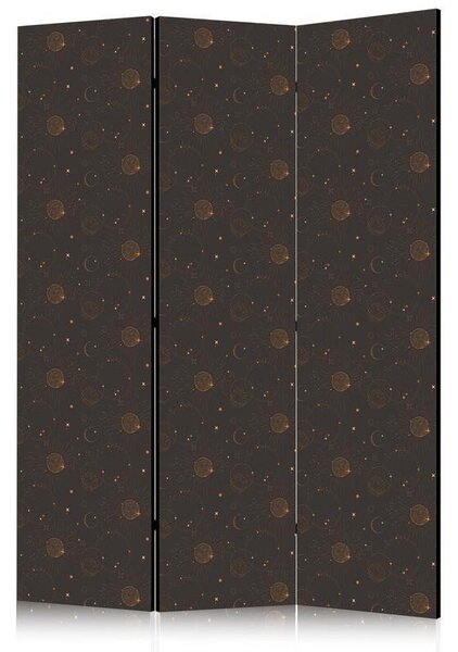 Paravento - Night Sky - Artistic Composition of Suns and Planets on a Black Background