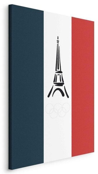 Quadro - French Flag With Graphic Eiffel Tower