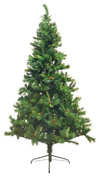 HOMCOM Albero di Natale da 180cm con Pigne Decorative, Base in