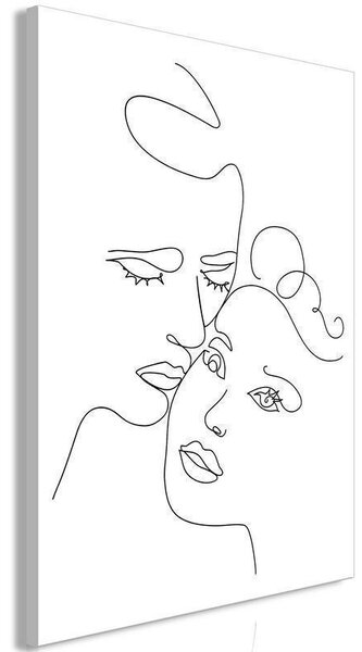 Quadro - Couple in Black and White (1-part) - Romantic Kiss Moment