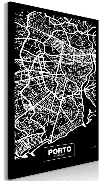 Quadro - Negative Map: Porto (1 Part) Vertical
