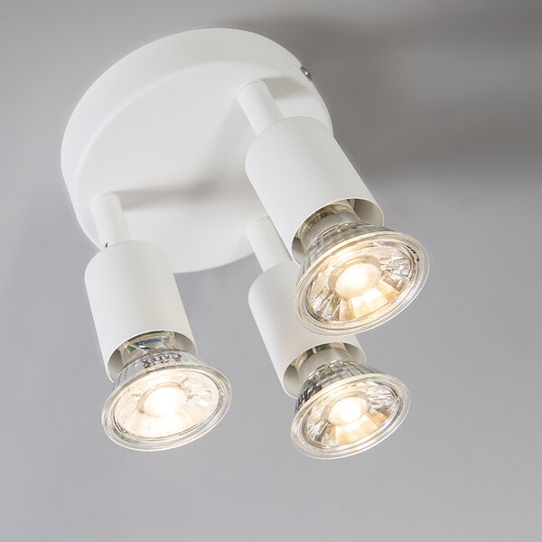 Faretto moderno bianco orientabile rotondo 3 luci - Jeany