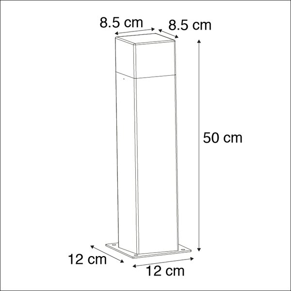 Lampada da esterno 50 cm antracite con picchetto a terra e manicotto per cavi - Denmark