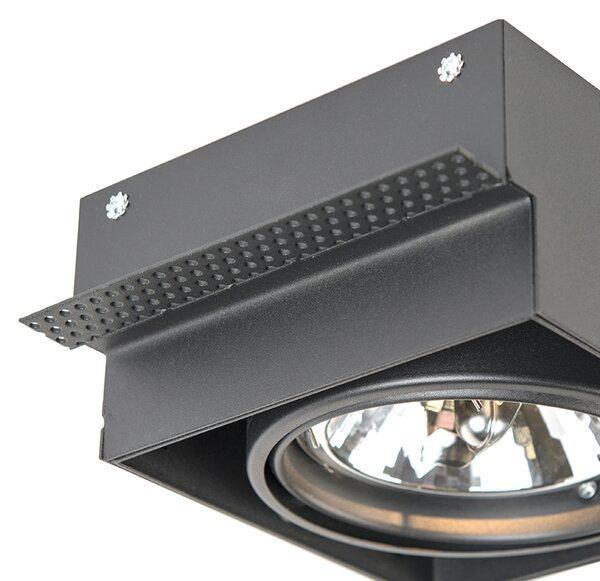 Faretto incasso nero AR111 orientabile e girevole senza cornice - Oneon