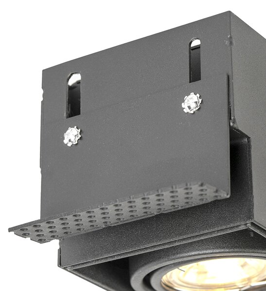 Set di 6 faretti da incasso neri GU10 orientabili senza cornice 2 luci - Oneon