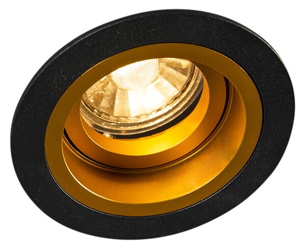 Faretto da incasso smart nero con oro orientabile con Wifi GU10 - Chuck