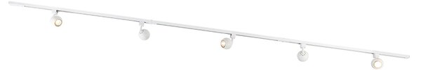 Sistema a binario moderno monofase con 5 faretti bianchi - Gissi