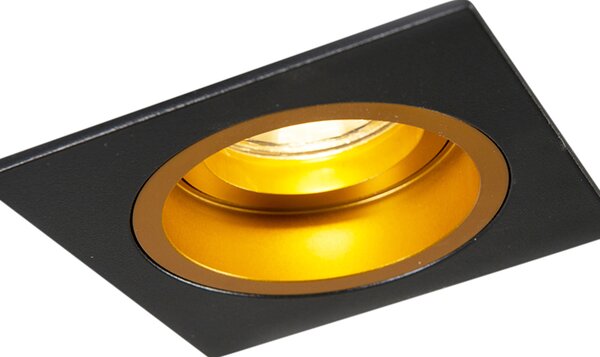 Faretto da incasso smart nero con oro quadrato incluso Wifi GU10 - Chuck