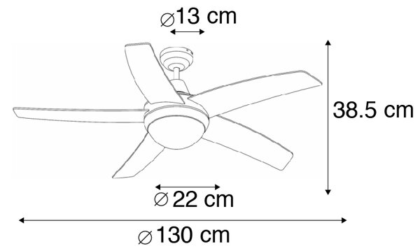 Ventilatore da soffitto oro con telecomando - Cool