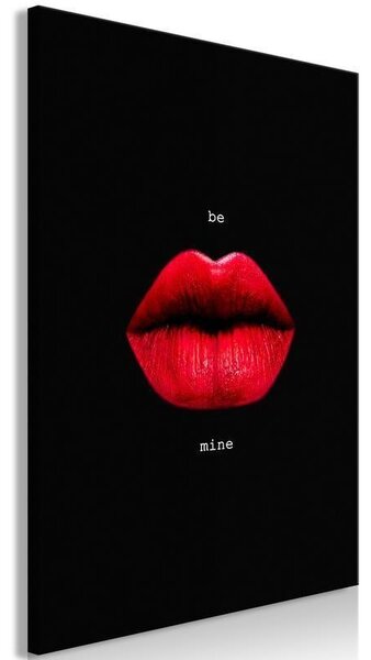 Quadro - Red Lips (1-part) - Black Background with English Text