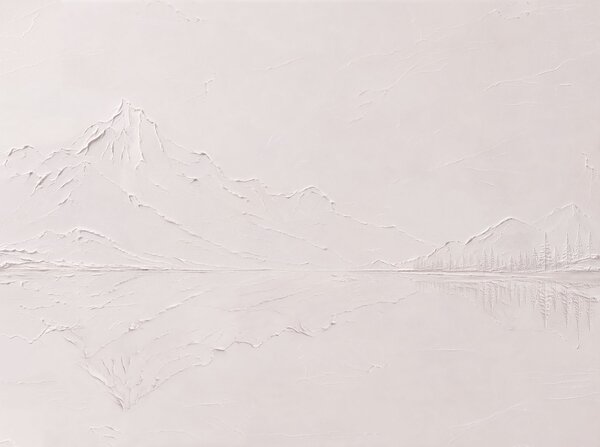 Carta da parati Un paesaggio montano di colore rosa chiaro, dalle texture variegate, con un lago dalle, Carta da parati Natura, w05739v1 : Uwalls.it
