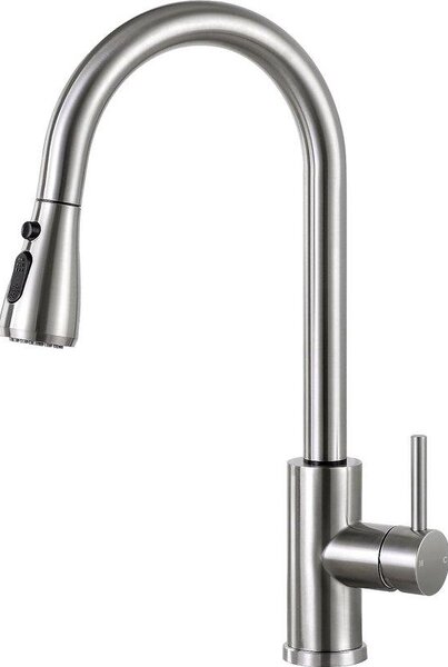 Rubinetto per cucina - Estensibile - Rubinetto da cucina con soffione - Miscelatore estensibile per lavello da cucina - Due funzioni a getto - Miscelatore per cucina