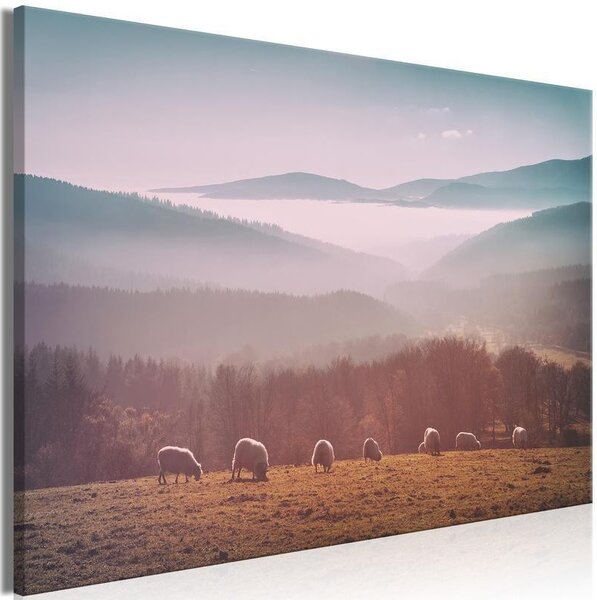 Quadro - Sheep in Mountain Landscape (1-part) - Animals in Nature