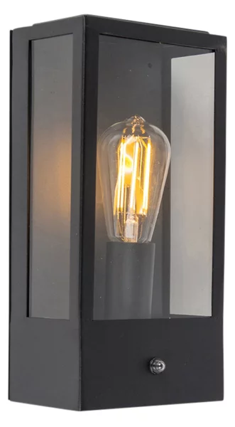Lampada da parete per esterni nera con sensore crepuscolare - Rotterdam