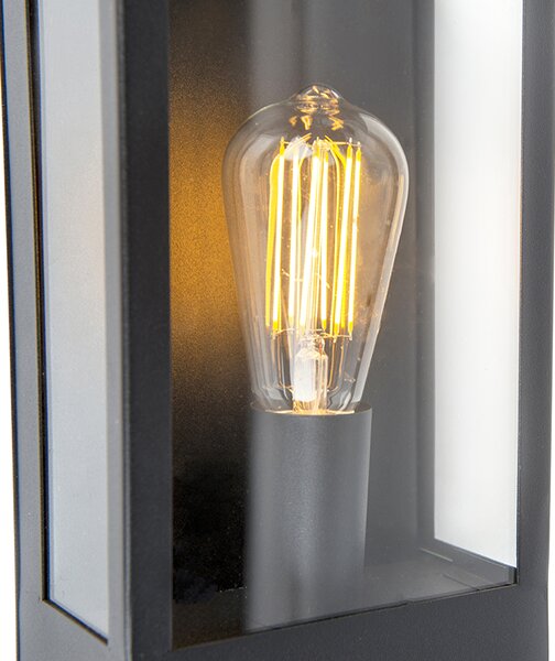 Lampada da parete per esterni nera con sensore crepuscolare - Rotterdam