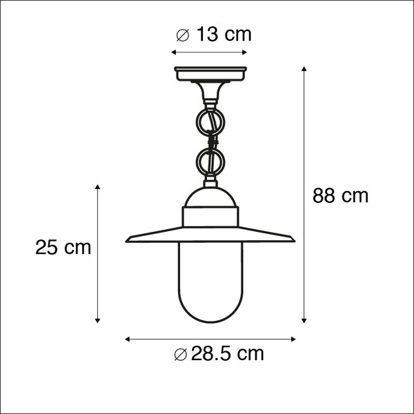 Lampada da esterno a sospensione rustica grigio scuro IP44 - Kansas grafite