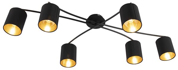 Plafoniera moderna nera 6 luci - Lofty