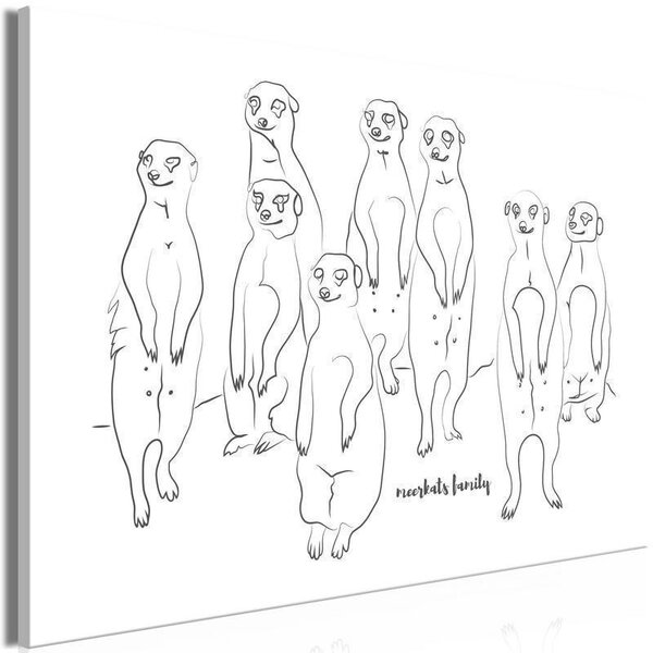 Quadro - Animal Patrol (1-part) - Meerkats on Black and White Background