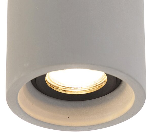 Set di 4 faretti da soffitto rustici rotondi in cemento - Deep