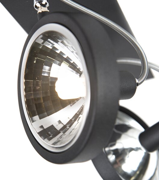 Faretto di design nero orientabile a 2 luci - Nox